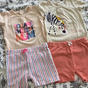 2 matching set, 2 t shirts and 2 shorts, Gémo (french brand), 3T